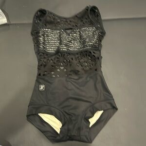 Kandi kouture black dance leotard child XL / child 14 new without tag